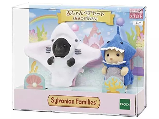 Sylvanian Families DEEP SEA FRIENDS PAIR SHARK & RAY Calico Critters