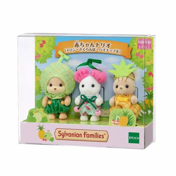 Epoch Sylvanian Families Baby Trio Melon Cherry Pineapple JAPAN OFFICIAL