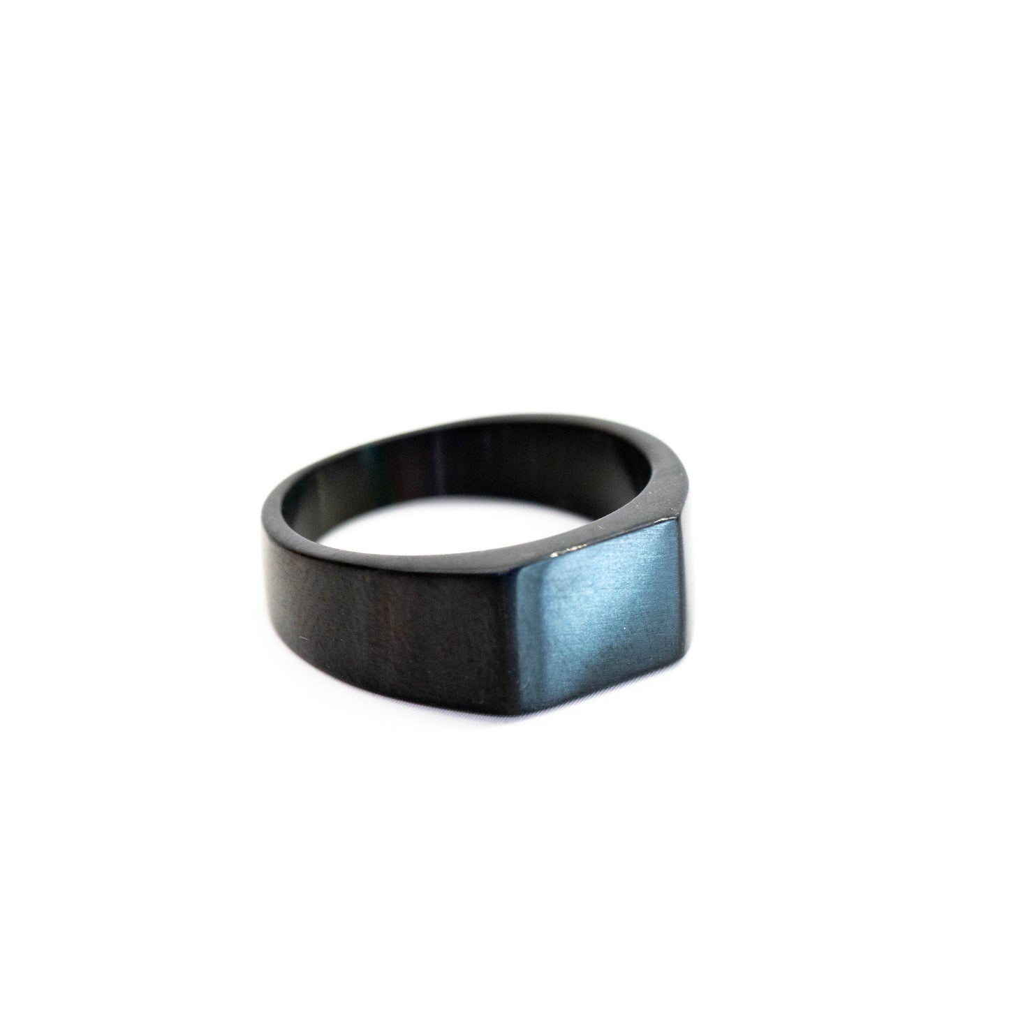 Sleek Black Titanium Ring with Modern Design